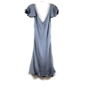 Anne Klein Dress Womens 8 Navy/White Flutter Sleeve Popover Dress New